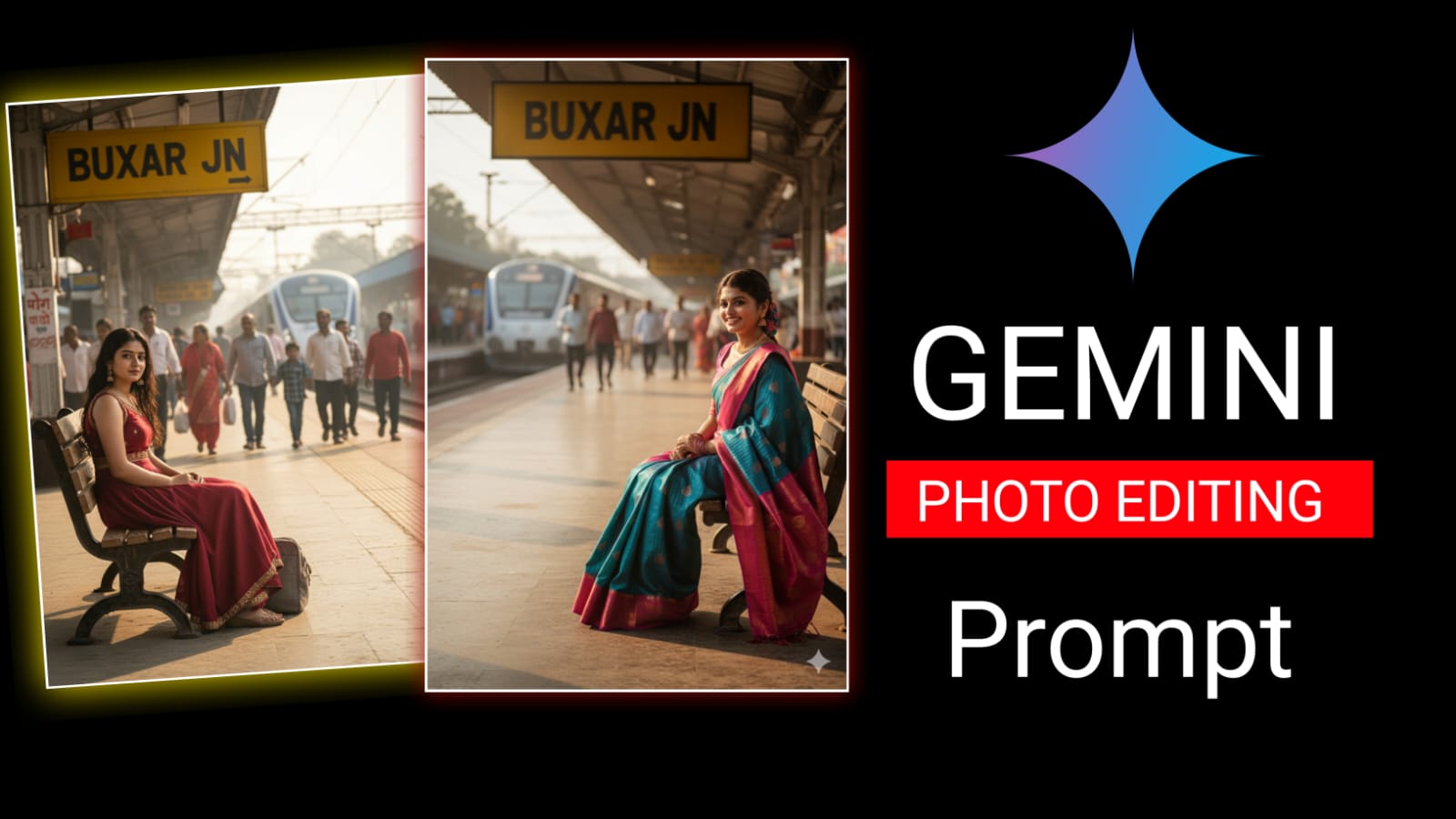 Railway Station Gemini Ai Photo Editing Prompt