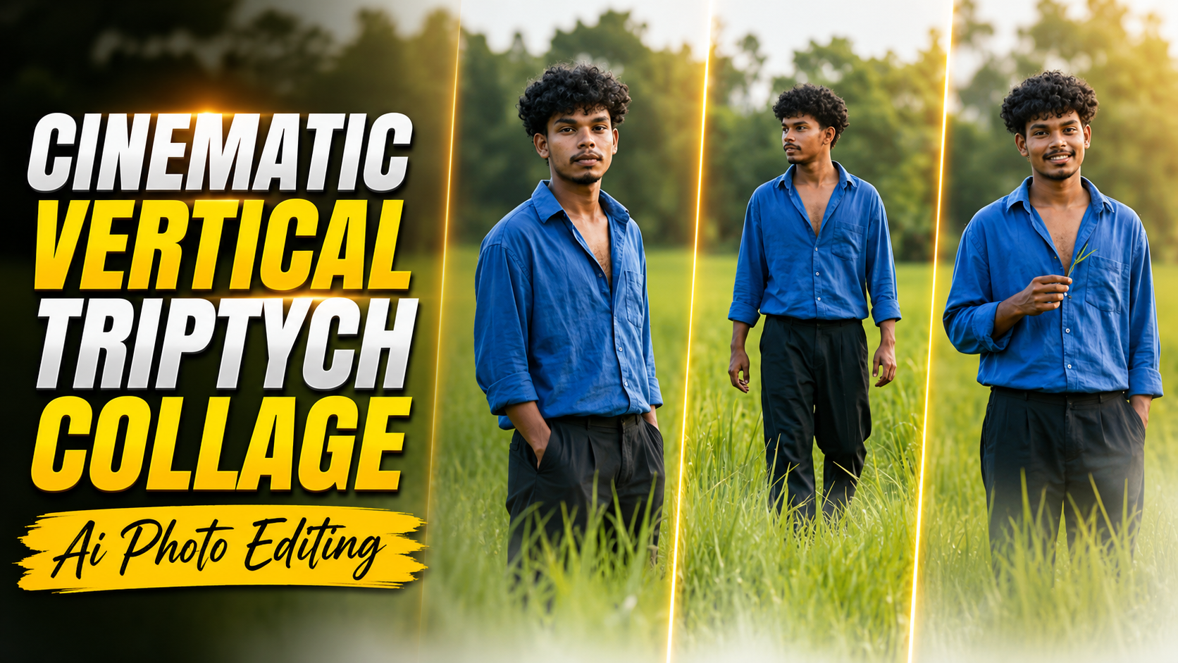 Vertical Triptych Collage AI Photo Editing Prompt