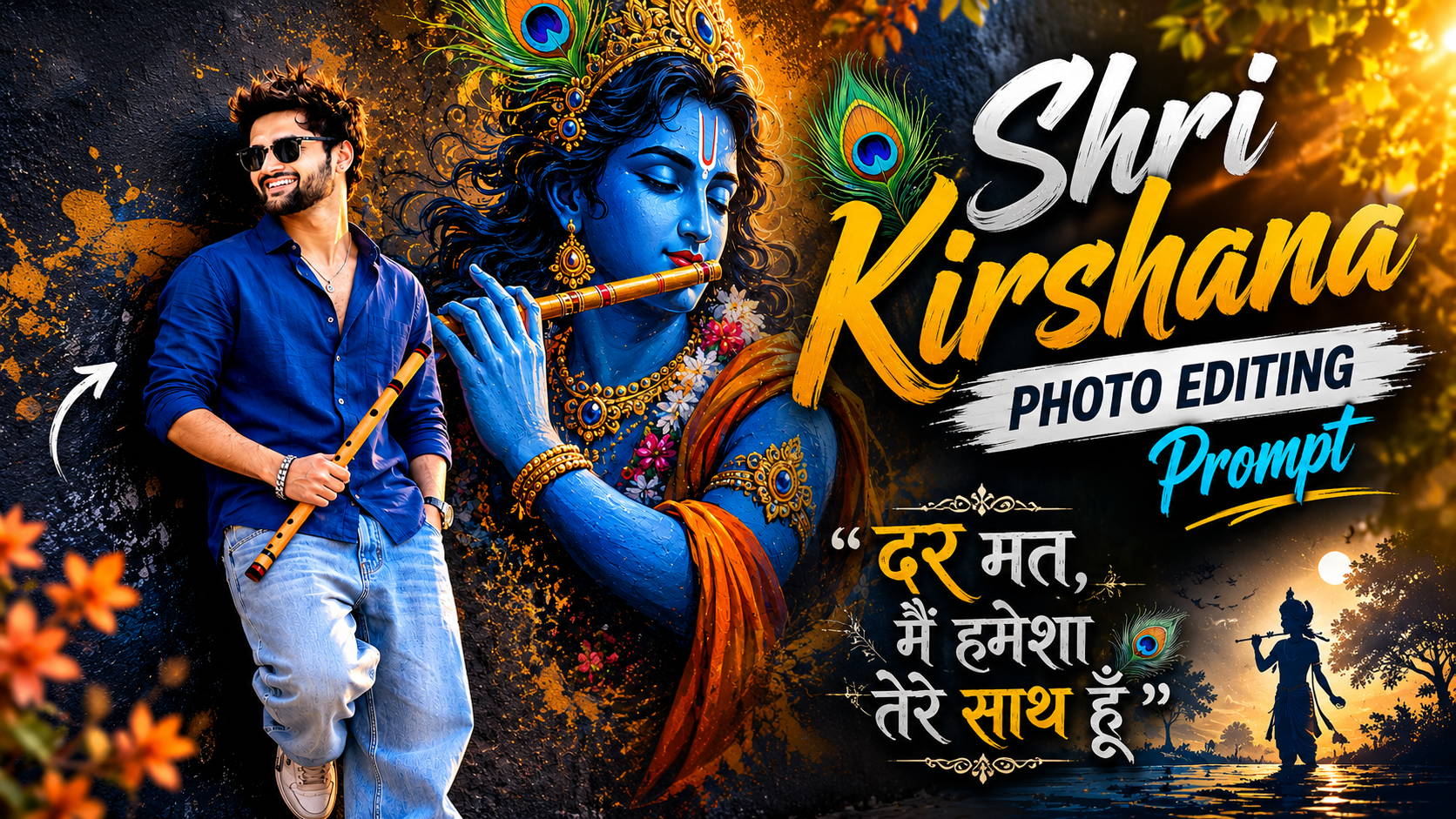 Shri Krishna Trending Photo Editing Prompt