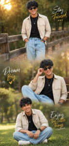 Cinematic Outdoor Portrait Collage Photo Editing Prompt 2026