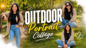 Cinematic Outdoor Portrait Collage Photo Editing Prompt 2026